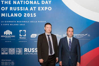 K.V.Krohin and Georgy Kalamanov, the Commissioner-General Russian Pavilion Expo 2015, Deputy Minister Industry and Trade